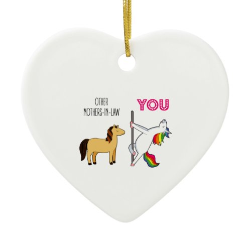 Cute Wedding Favor For Mother-In-Law,Funny Unicorn Ceramic Ornament