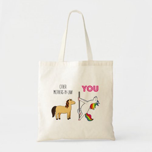 Cute Wedding Favor For Mother_In_LawFunny Unicorn Tote Bag