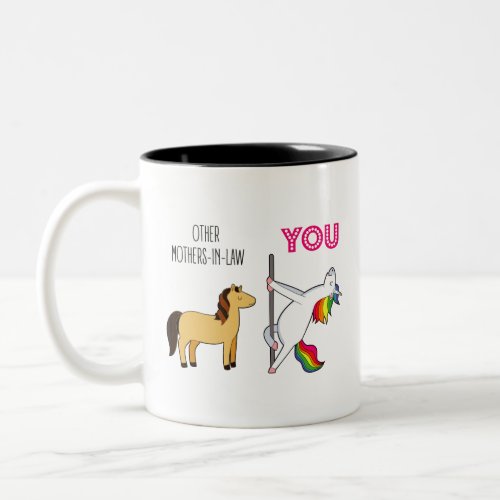 Cute Wedding Favor For Mother_In_LawFunny Unicorn Two_Tone Coffee Mug