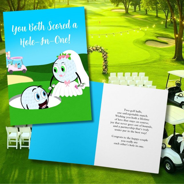Cute Wedding Golf Balls Congratulations  Card (Creator Uploaded)