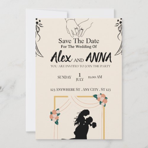 Cute Wedding Invitation Boho Style