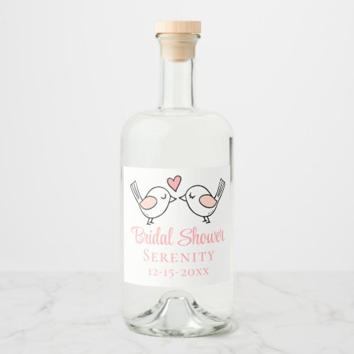 Cute Wedding Love Birds Lovebirds Bridal Shower  Liquor Bottle Label