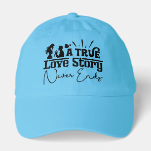 Cute Wedding love story word art Hat