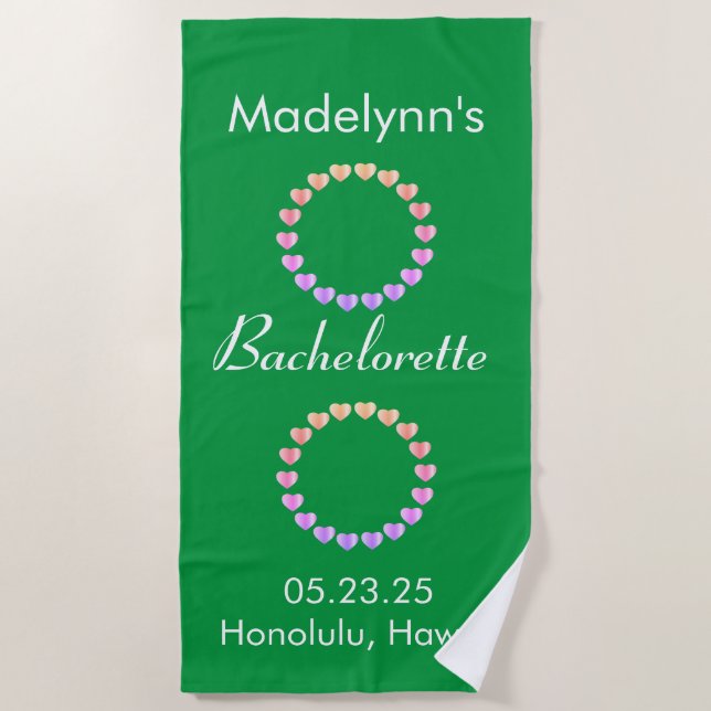 Cute Wedding Party Favor Personalized  Beach Towel (Front)