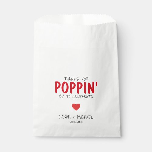 Cute Wedding Popcorn Thank You Modern  Favor Bag
