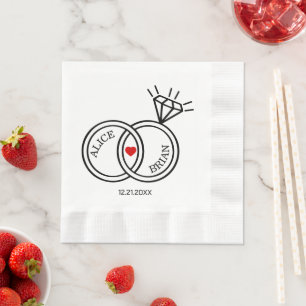 Cute Wedding Reception Cocktail Napkins