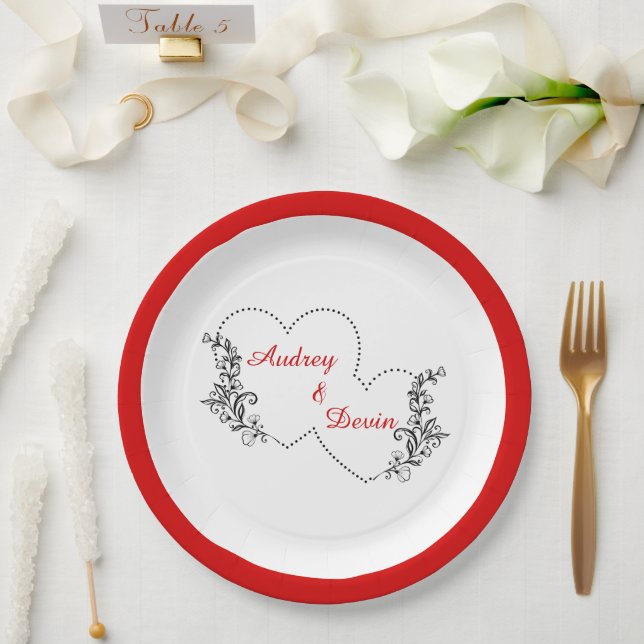 Cute Wedding Reception Dinner Paper Plates (Wedding)