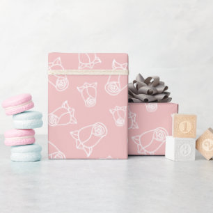 Cute Wedding Roses Bachelorette Gift Pink Seamless Wrapping Paper