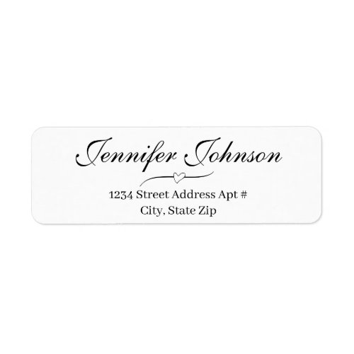 Cute Wedding Script Return Address Envelope  Label