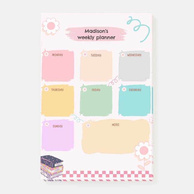 Cute Weekly Planner  Post-it Notes (Front)