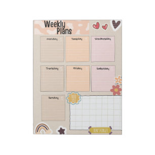 Cute Weekly Planner & To-Do List Notepad