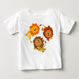 Cute Weightless Cartoon Lions Baby T-Shirt