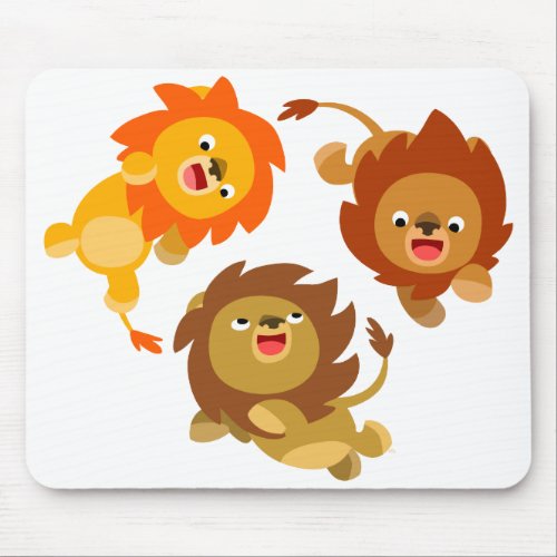 Cute Weightless Cartoon Lions Mousepad