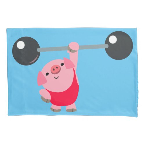Cute Weightlifting Cartoon Pig Pillow Case