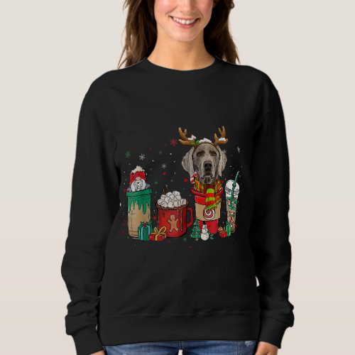 Cute Weimaraner Dog Christmas Coffee Pajamas Xmas Sweatshirt