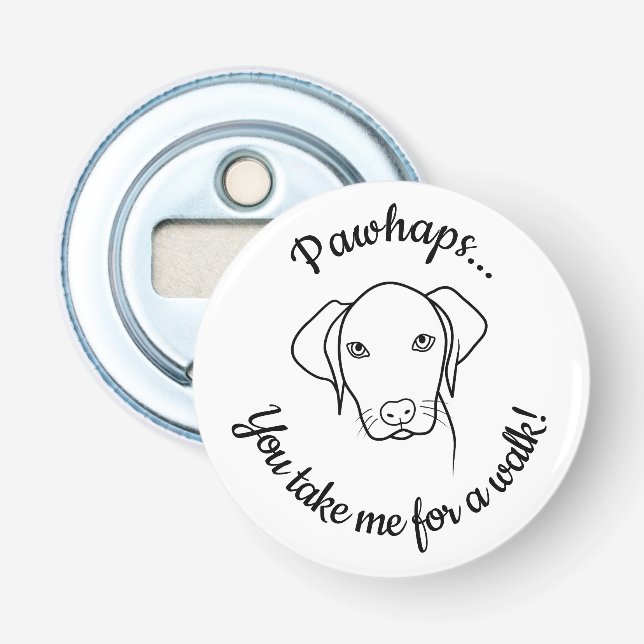 Cute Weimaraner dog in need for a walk Bottle Opener (Front)