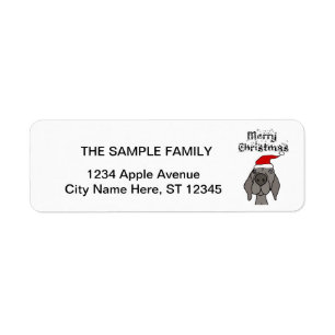 Cute Weimaraner Dog Merry Christmas Label
