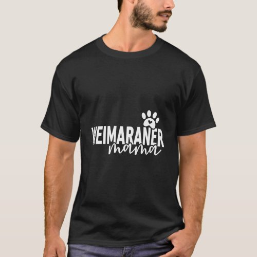 Cute Weimaraner Mama With Paw Print _ Dog Mom T_Shirt