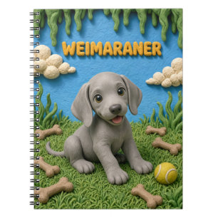 Cute Weimaraner Puppy, Baby Dog Notebook
