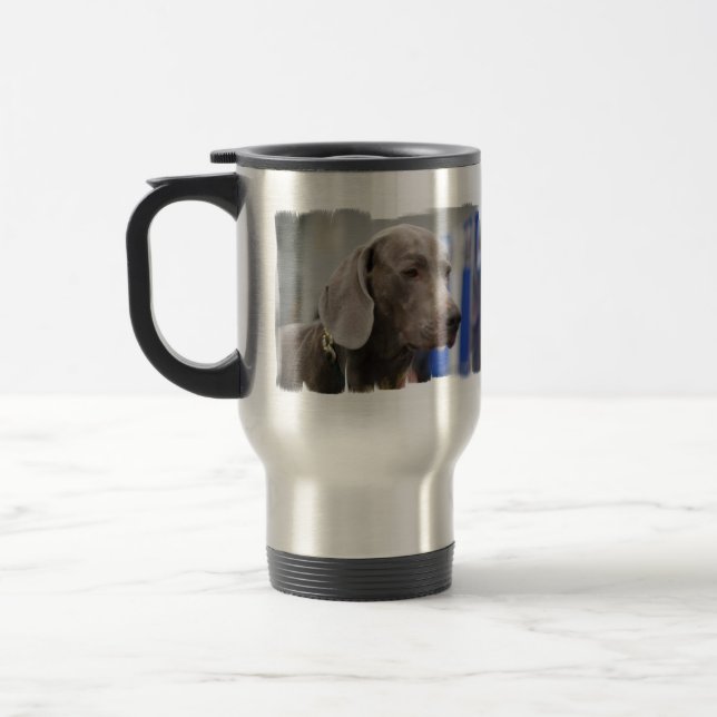 Cute Weimaraner Travel Mug (Left)