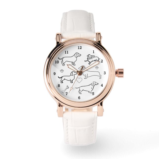 Cute Weiner Dachshund Dog Puppy Animal Pet Lover Watch (Front)