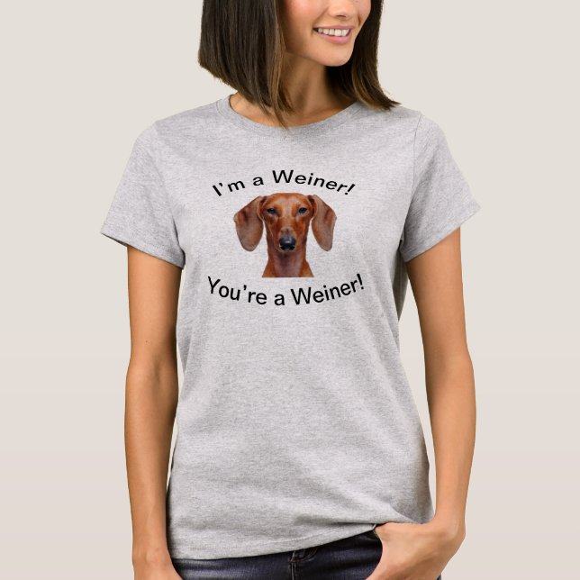 Cute Weiner Dog Typography I’m a Weiner T-Shirt (Front)