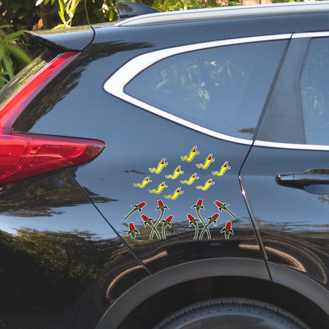 Cute Weird Cartoon Creatures  Sticker (Car Side)