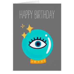 Cute weird magic crystal ball eye cards