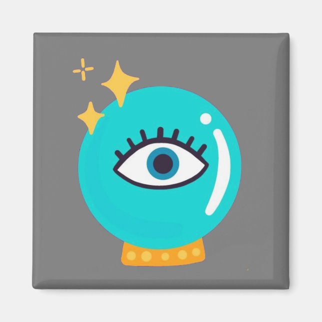 Cute weird magic crystal ball eye magnet (Front)