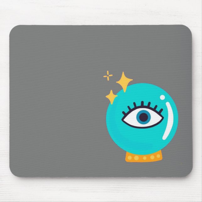 Cute weird magic crystal ball eye mouse pad (Front)