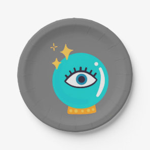 Cute weird third eye crystal ball paper plates