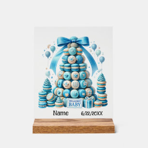 Cute welcome baby boy acrylic sign