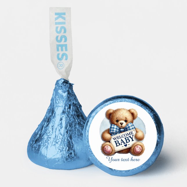Cute welcome customizable baby boy hershey®'s kisses® (Front)