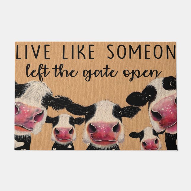 Cute Welcome Milk Cows Doormat, Funny Milk Cow Mat (Front)