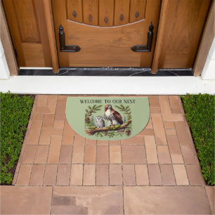Cute welcome nest bird lovers doormat