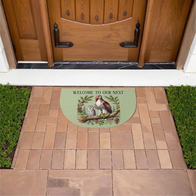 Cute welcome nest bird lovers doormat (Outdoor)