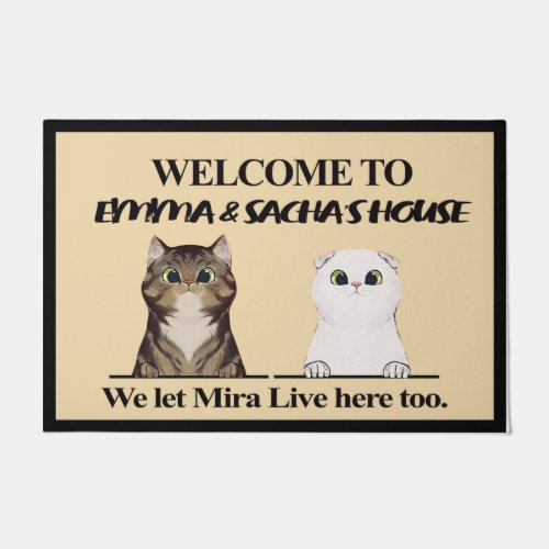Cute Welcome To Cat Home Doormat Custom Cat Doormat