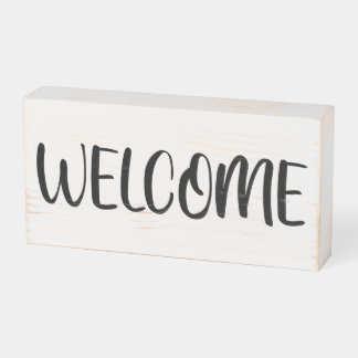 Cute Welcome Wooden Box Sign