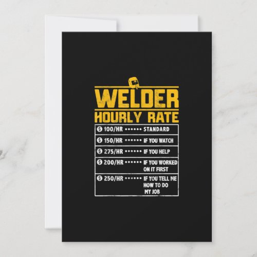 Cute Welder Funny Hourly Rate  Gift For Welder Announcement
