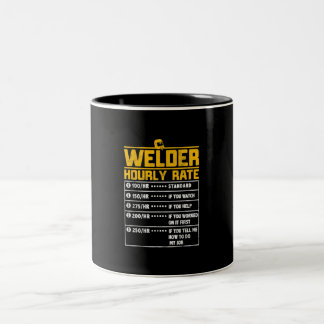 Cute Welder Funny Hourly Rate | Gift For Welder Two-Tone Coffee Mug