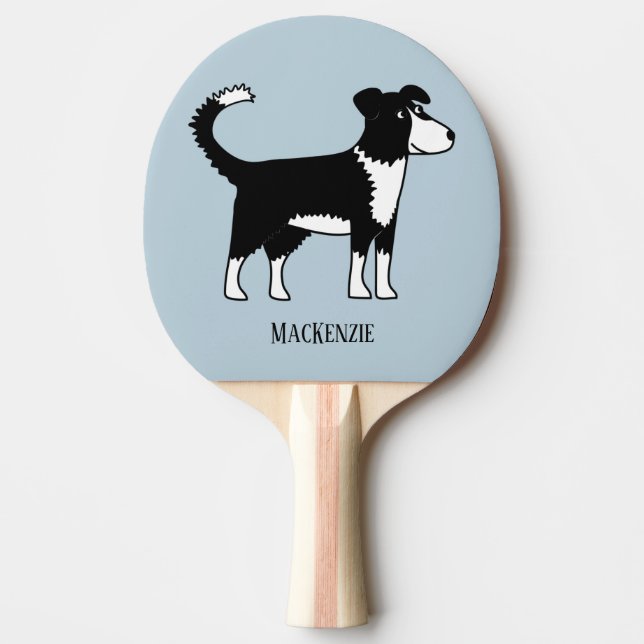 Cute Welsh Border Collie Dog Ping Pong Paddle (Front)