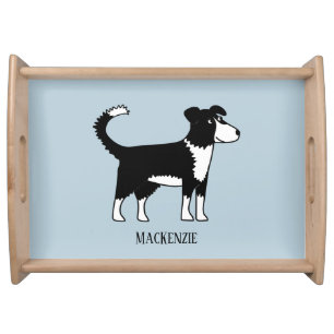 Cute Welsh Border Collie Dog Serving Tray