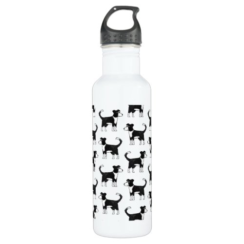 Cute Welsh Border Collie Sheep Dog Pattern Stainless Steel Water Bottle