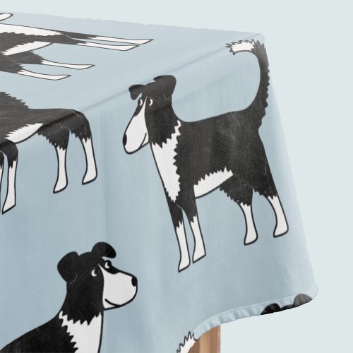 Cute Welsh Border Collie Sheep Dog Pattern Tablecloth