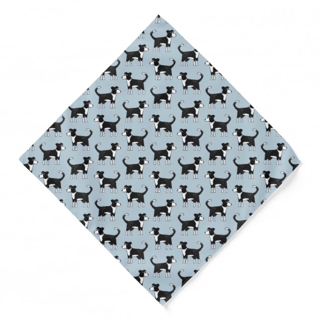Cute Welsh Border Collie Sheepdog Pattern Bandana (Front)