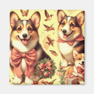 Cute Welsh Corgi Cardigan Illustration Magnet