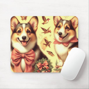 Cute Welsh Corgi Cardigan Illustration Mouse Pad