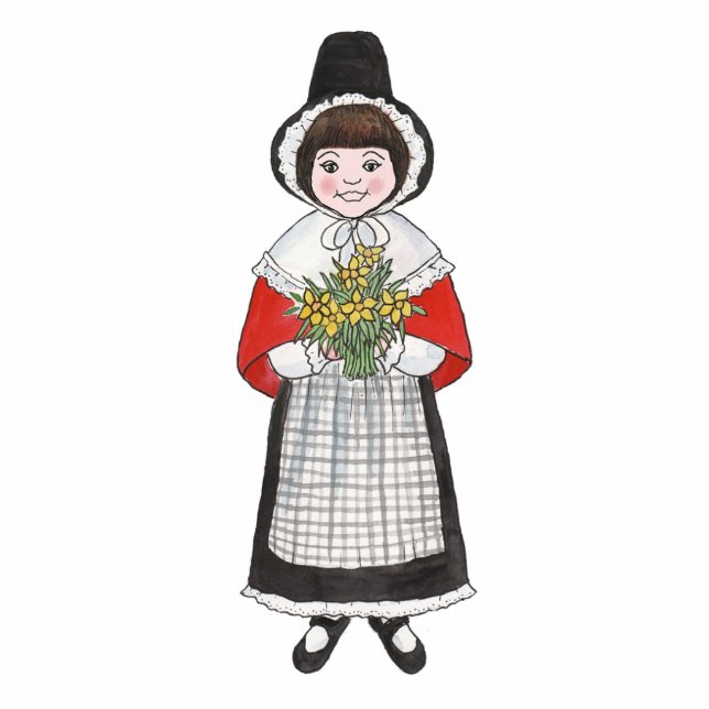 Cute Welsh Girl in Traditional Costume Cutout (Front)