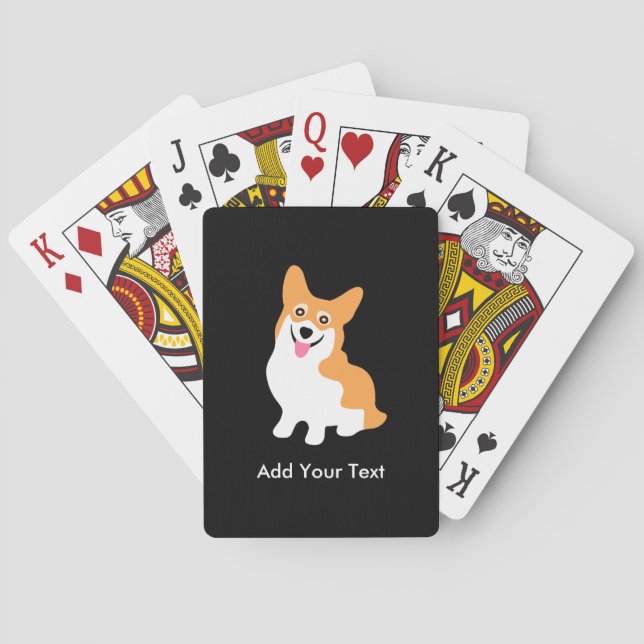 Cute Welsh Pembroke Corgi Puppy Poker Cards (Back)