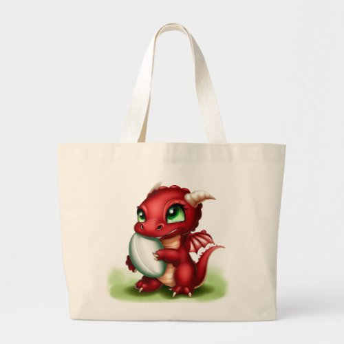 Cute Welsh Rugby Playing Dragon Jumbo Tote